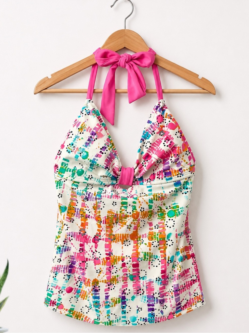 Joe Boxer Pink Multicolor Halter Tankini Swim Top Size Medium